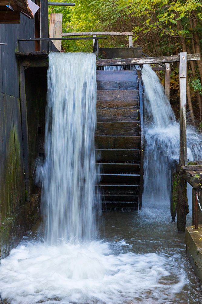 Romania, Transylvania, Fagaras. Ohaba. Oldest grist mill with water wheel. The miller and wife. art print by Emily M. Wilson for $57.95 CAD