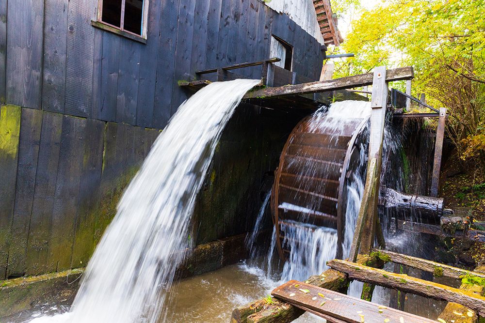 Romania, Transylvania, Fagaras. Ohaba. Oldest grist mill with water wheel. The miller and wife. art print by Emily M. Wilson for $57.95 CAD