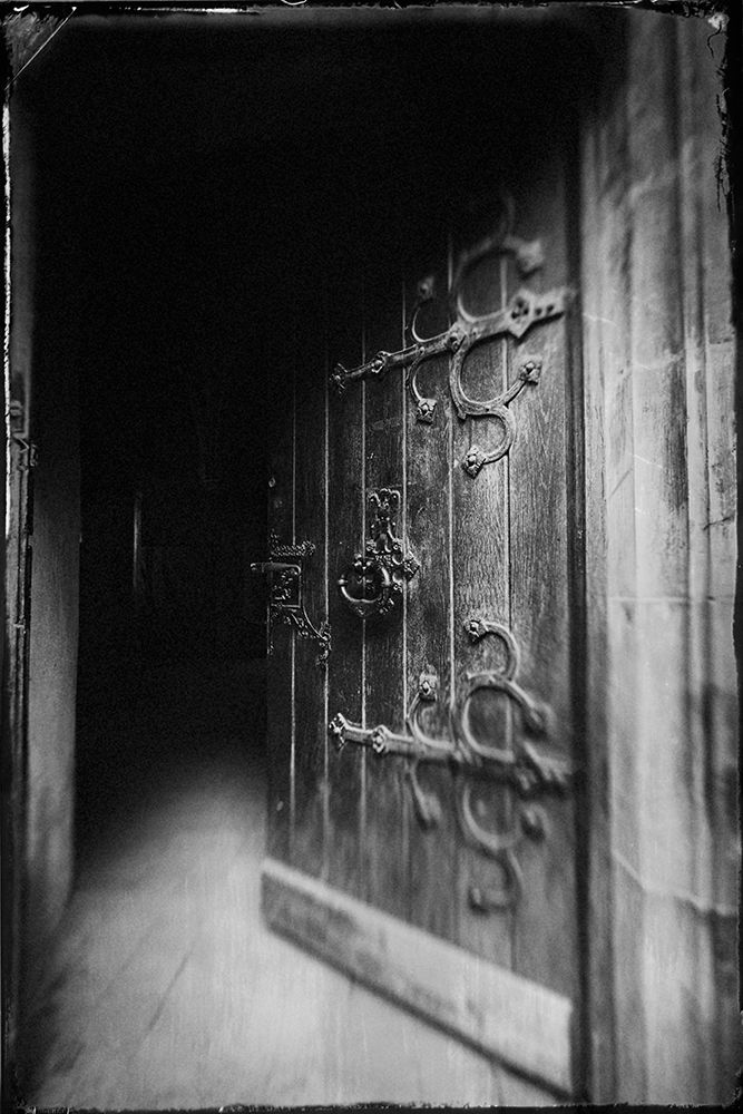 Romania, Hunedoara. Corvin Castle, Gothic-Renaissance castle. Heavy fortified door. art print by Emily M. Wilson for $57.95 CAD