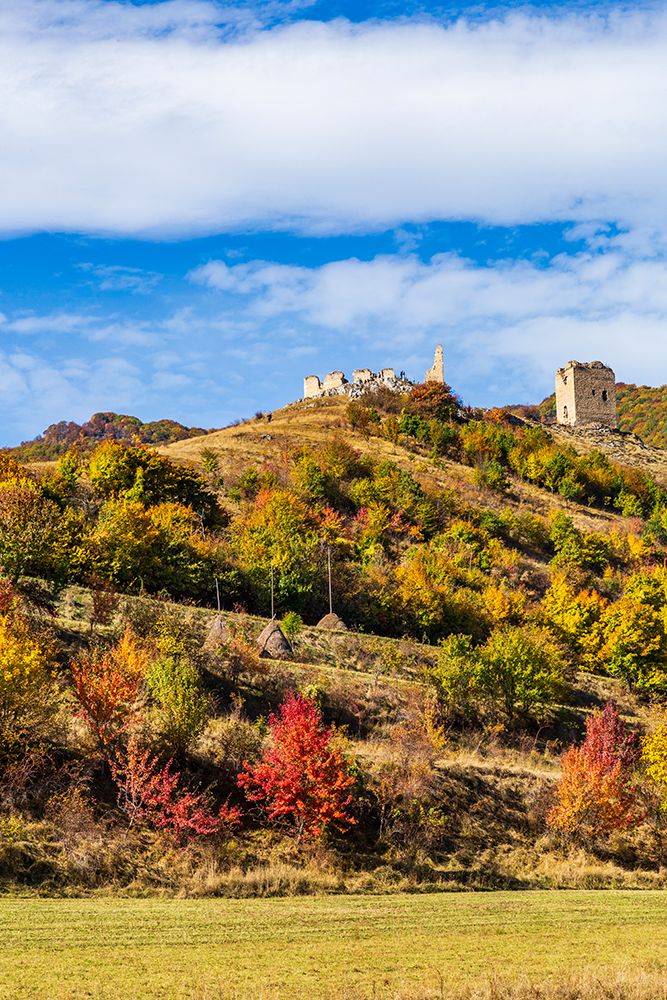 Romania, Transylvania. Coltesti Castle 11th century ruins. Territorial Trascau Mountain views. art print by Emily M. Wilson for $57.95 CAD