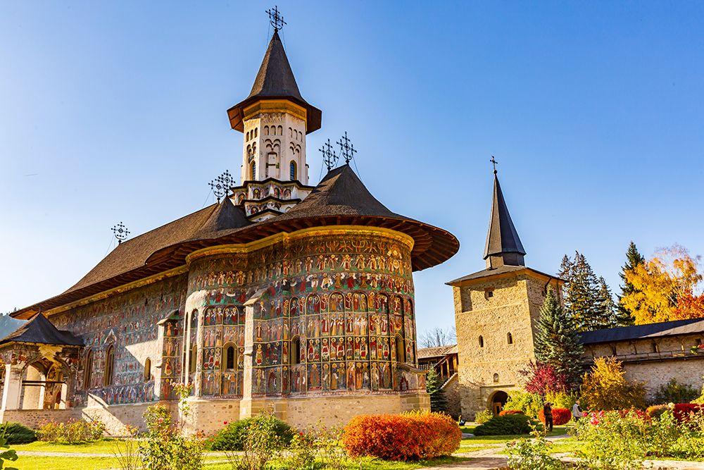 Romania, Transylvania, Bucovina. 16th century painted Eastern Orthodox. Sucevita Monastery. art print by Emily M. Wilson for $57.95 CAD