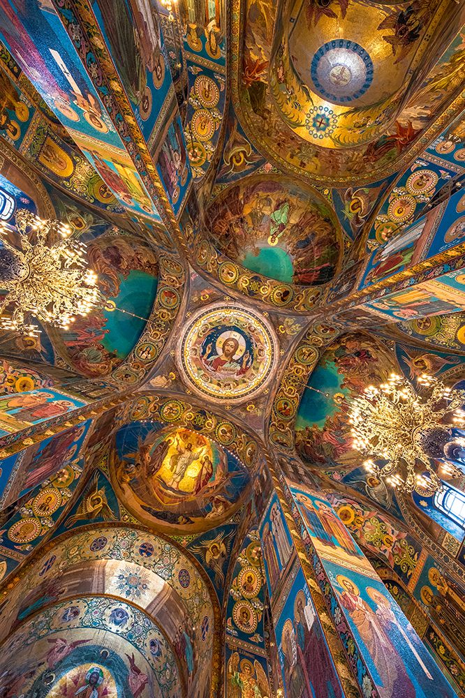 Russia, St. Petersburg. Ceiling of the Church of the Savior on Spilled Blood.. art print by Jaynes Gallery for $57.95 CAD