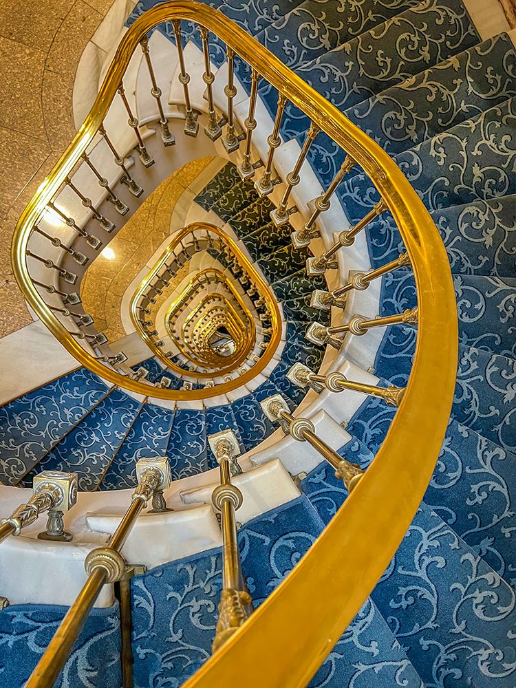Spain-Barcelona. Spiral staircase in a hotel. art print by Jaynes Gallery for $57.95 CAD