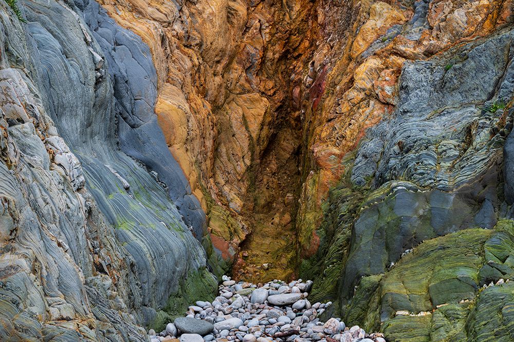 Spain, Barrika. Contorted rock layers on beach. art print by Jaynes Gallery for $57.95 CAD