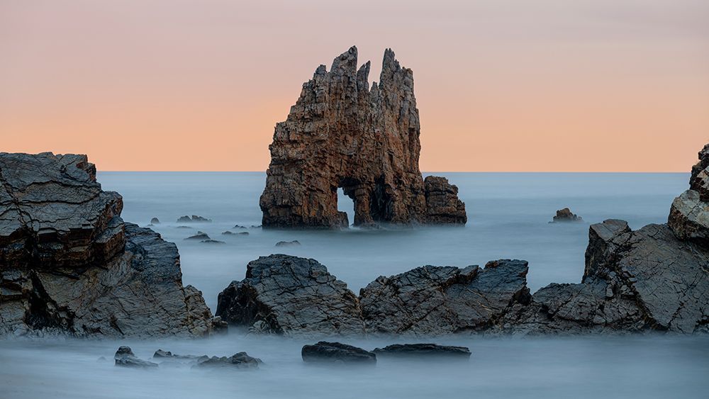 Spain, Playa de Portizuelo. Sea stacks on ocean shoreline. art print by Jaynes Gallery for $57.95 CAD