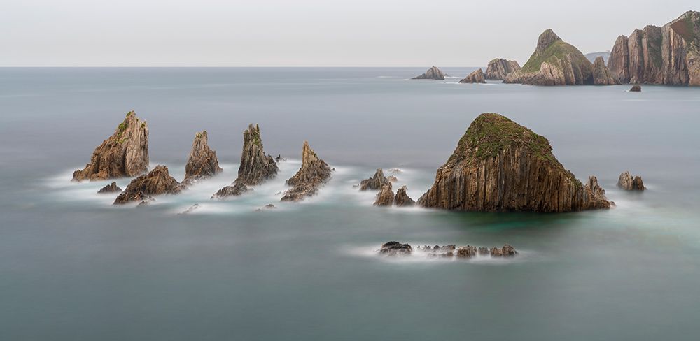 Spain, Gueirua. Sea stacks on shoreline. art print by Jaynes Gallery for $57.95 CAD