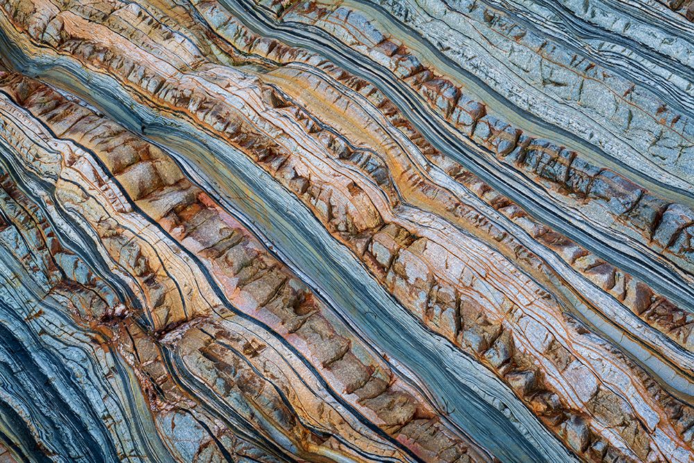 Spain, Playa del Silencio. Close-up of patterns. in rock layers. art print by Jaynes Gallery for $57.95 CAD