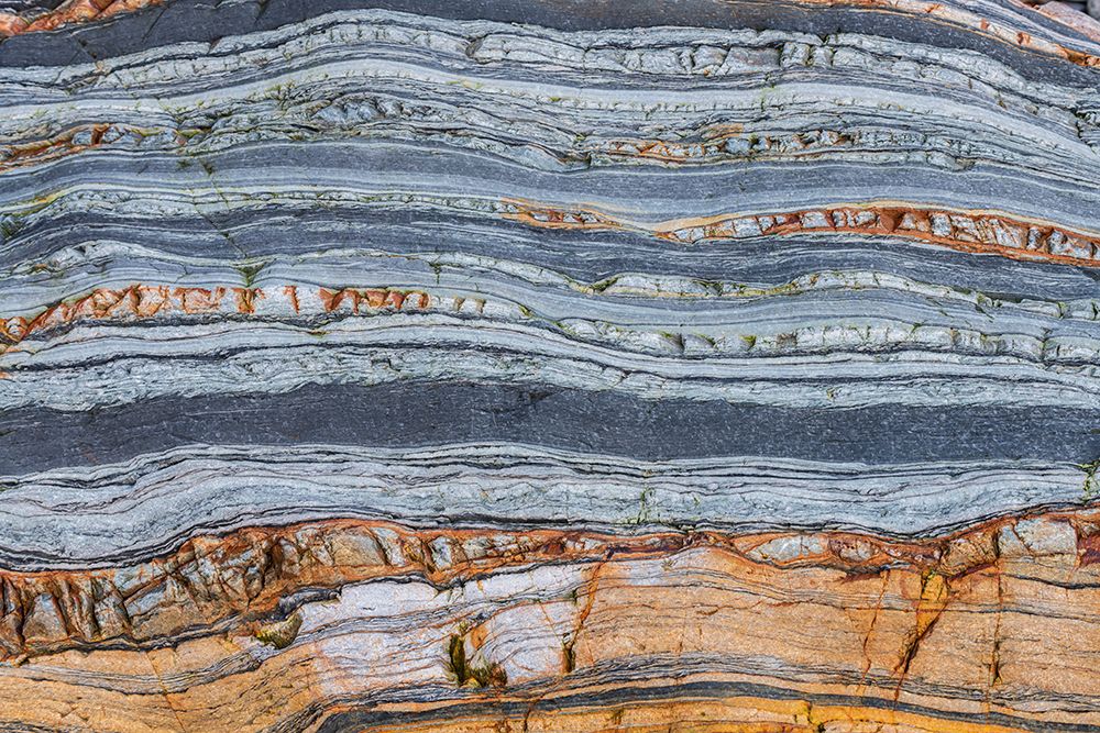 Spain, Barrika. Contorted rock layers on beach. art print by Jaynes Gallery for $57.95 CAD