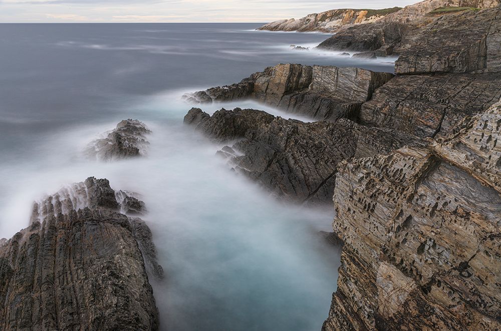 Spain, Cabo Blanco. Ocean rock formations and cliff. art print by Jaynes Gallery for $57.95 CAD