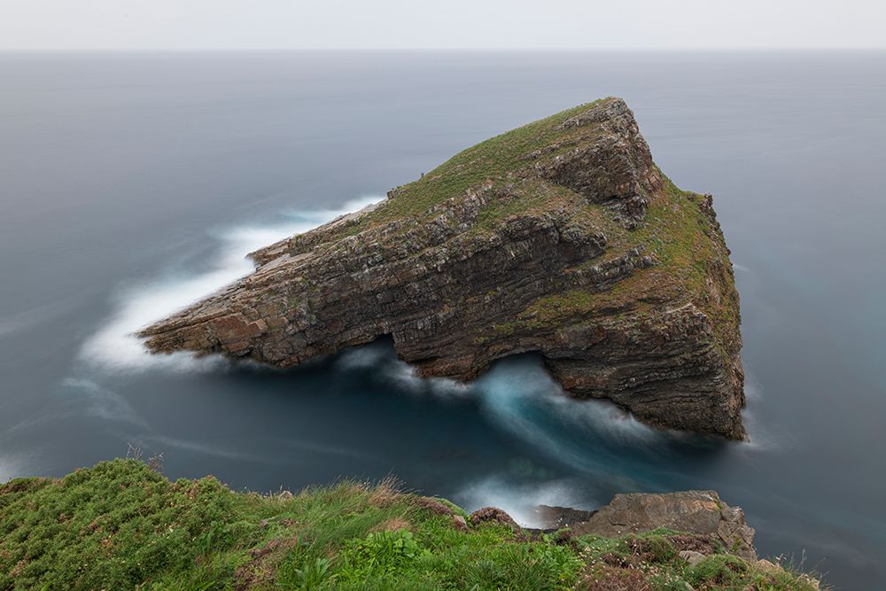 Spain, Cabo Vidio. Sea stack rock formation on shore. art print by Jaynes Gallery for $57.95 CAD