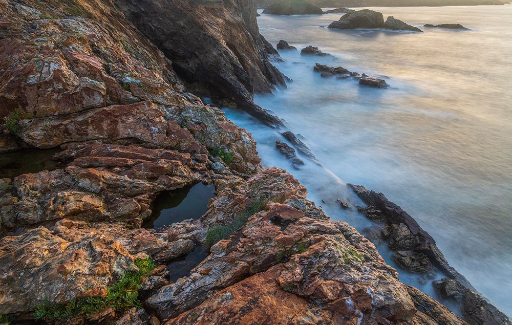 Spain, Mirador de Atalaya. Rock formations on ocean shore. art print by Jaynes Gallery for $57.95 CAD