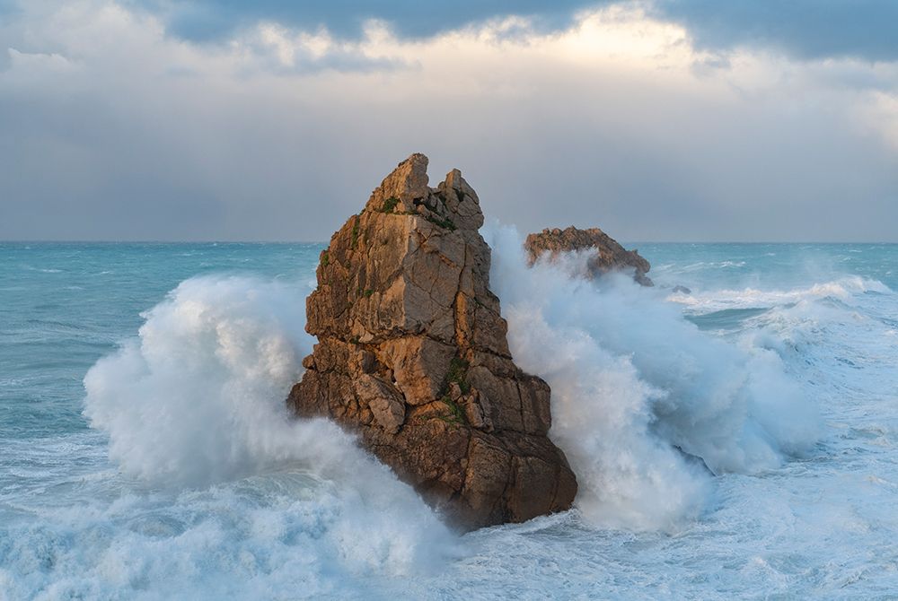 Spain, Liencres. Ocean waves and sea stack formations. art print by Jaynes Gallery for $57.95 CAD