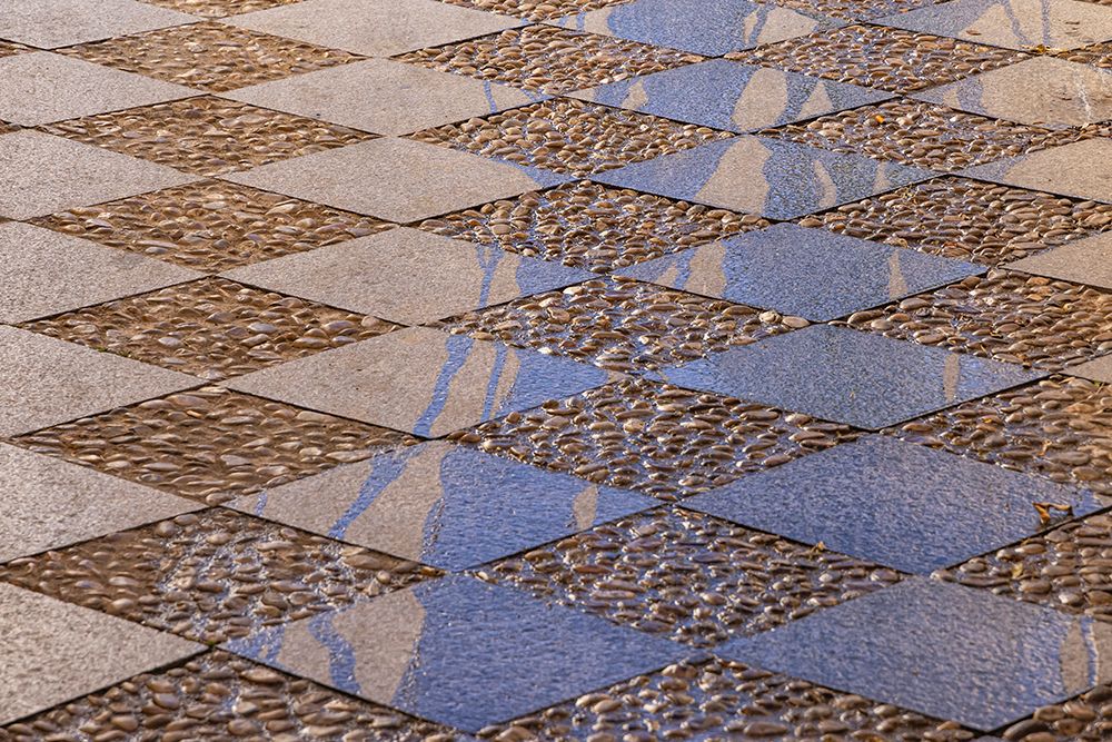 Albaicin, Province of Granada, Andalusia, Spain. Cut stone tiles and cobbles pave a plaza. art print by Emily M. Wilson for $57.95 CAD