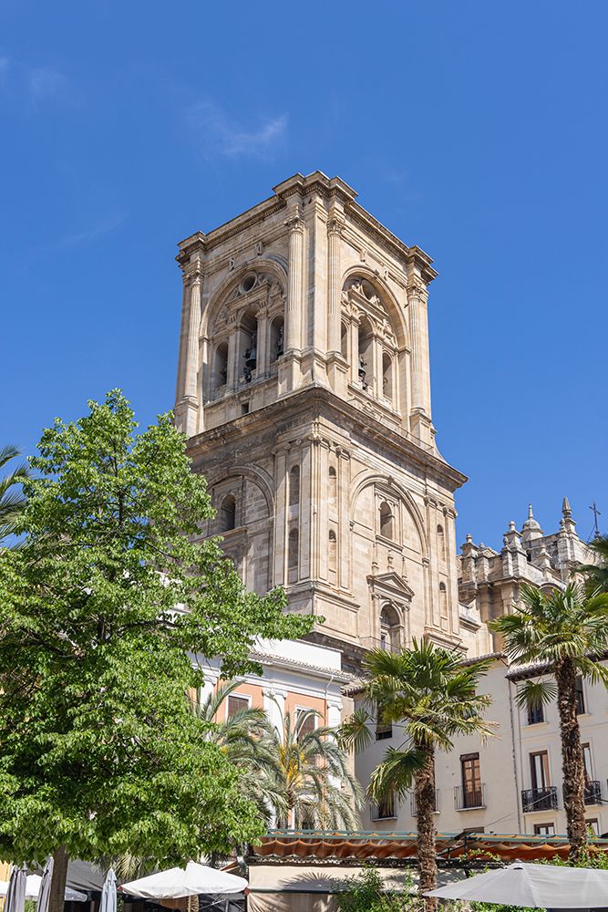 Albaicin, Province of Granada, Andalusia, Spain. Bell tower of the Granada Cathedral. art print by Emily M. Wilson for $57.95 CAD