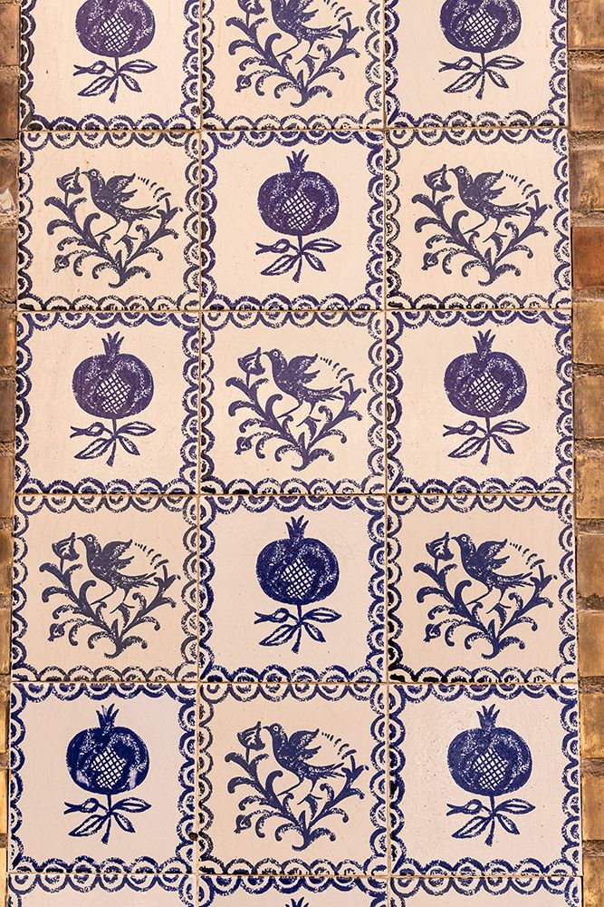 Albaicin, Province of Granada, Andalusia, Spain. Decorative tiles on a building in the Alhambra. art print by Emily M. Wilson for $57.95 CAD