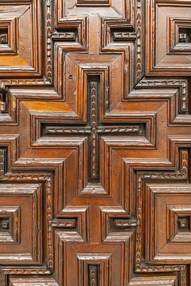 Cordoba, Andalusia, Spain. Carved wooden door in the Cordoba Cathedral, a former Moorish mosque. art print by Emily M. Wilson for $57.95 CAD
