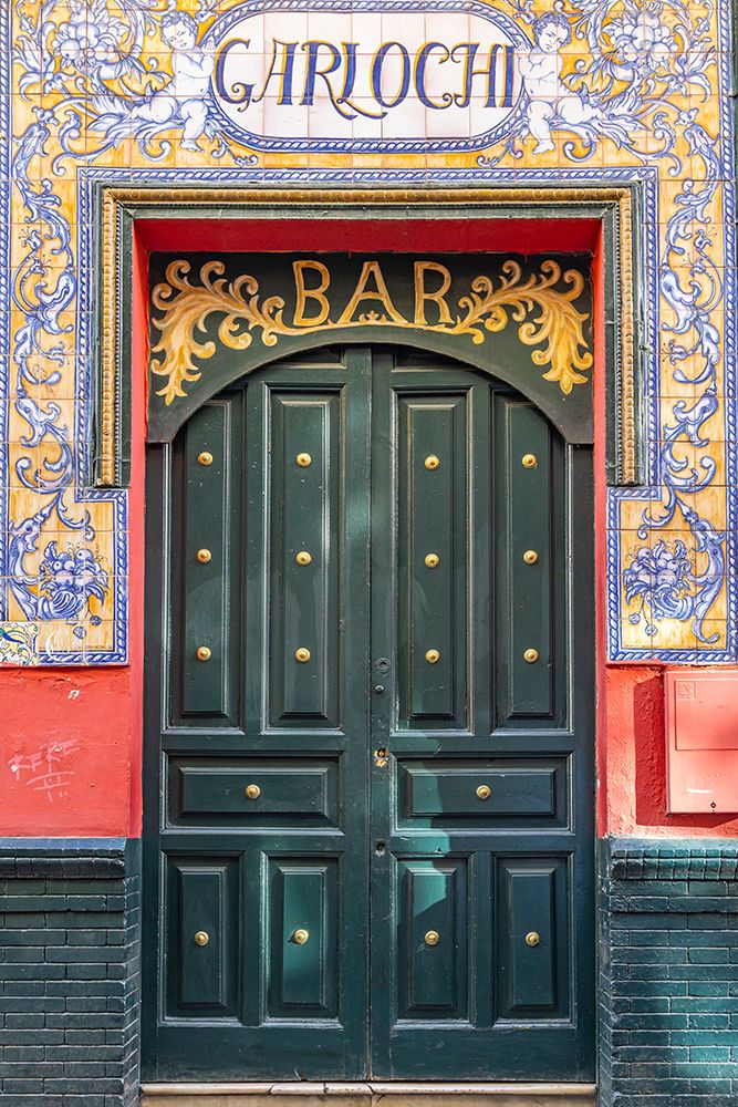 Casco Antiguo, Seville, Andalusia, Spain. Door of the Bar Garlochi art print by Emily M. Wilson for $57.95 CAD