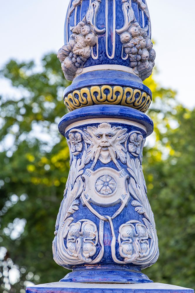 Casco Antiguo, Seville, Spain. Ceramic banister at the canal in the Spanish Plaza of Seville. art print by Emily M. Wilson for $57.95 CAD
