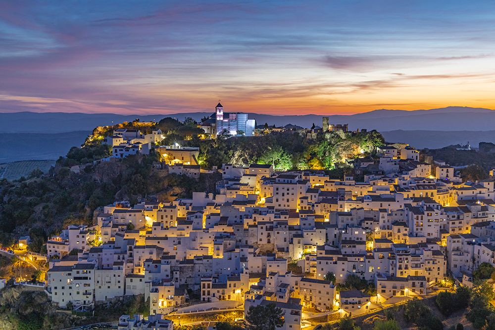 Casares, Malaga, Andalusia, Spain. Evening view of the village of Casares. art print by Emily M. Wilson for $57.95 CAD