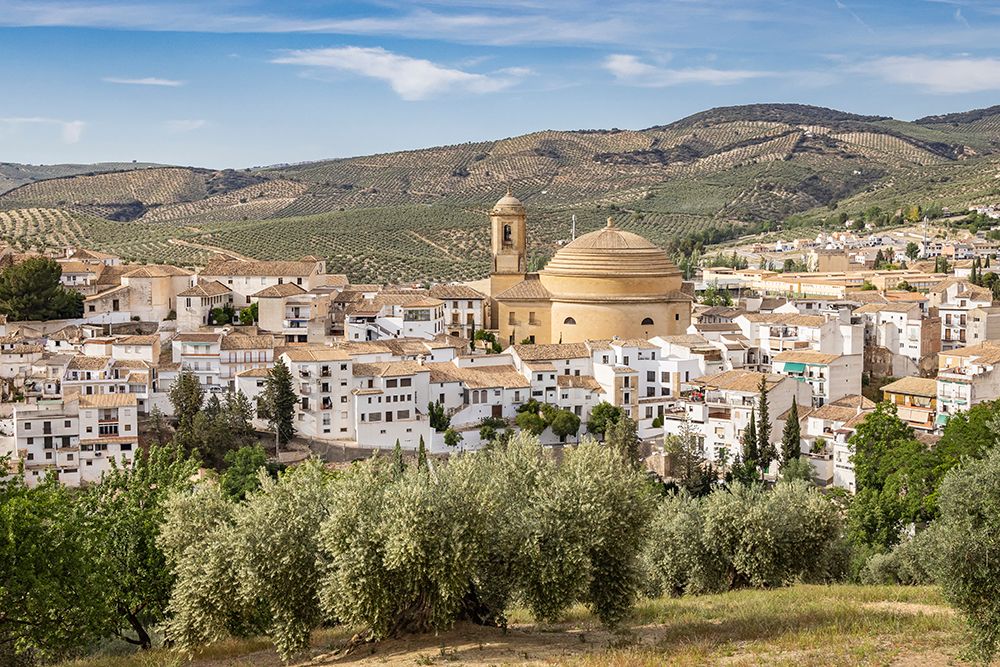 Montefrio, Granada, Andalusia, Spain. A domed church in the village of Montefrio. art print by Emily M. Wilson for $57.95 CAD