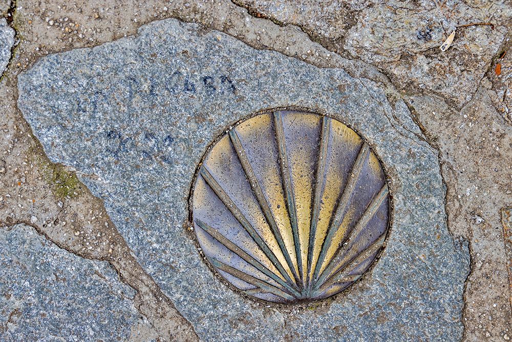 Spain-Galicia Brass scallop shell to point the way on the Camino de Santiago art print by Hollice Looney for $57.95 CAD