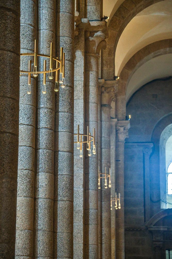 Spain-Galicia Santiago de Compostela-chandeliers inside the cathedral of Santiago de Compostela art print by Hollice Looney for $57.95 CAD