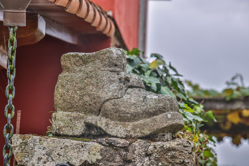 Spain-Galicia Shoes along the Camino de Santiago between Lavacolla and Santiago de Compostela art print by Hollice Looney for $57.95 CAD