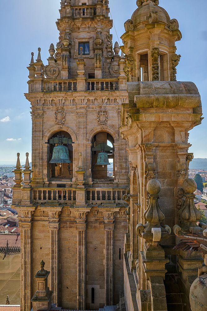 Spain-Galicia Santiago de Compostela-view of the bell tower from the roof of the cathedral art print by Hollice Looney for $57.95 CAD