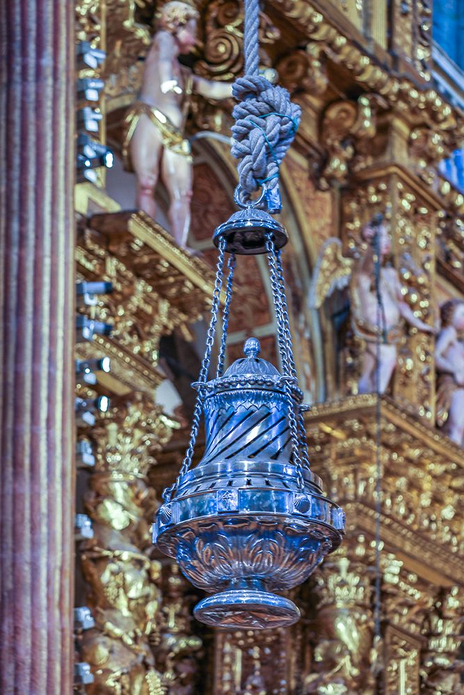Spain-Galicia Botafumeiro in the cathedral One of the largest censers (incense) art print by Hollice Looney for $57.95 CAD