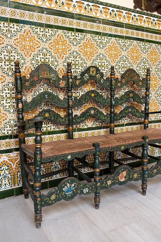 Marbella, Spain. Hand crafted Spanish painted chair art print by Julien McRoberts for $57.95 CAD