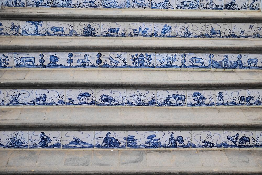 Rhonda, Spain. Spanish steps with tiles. art print by Julien McRoberts for $57.95 CAD