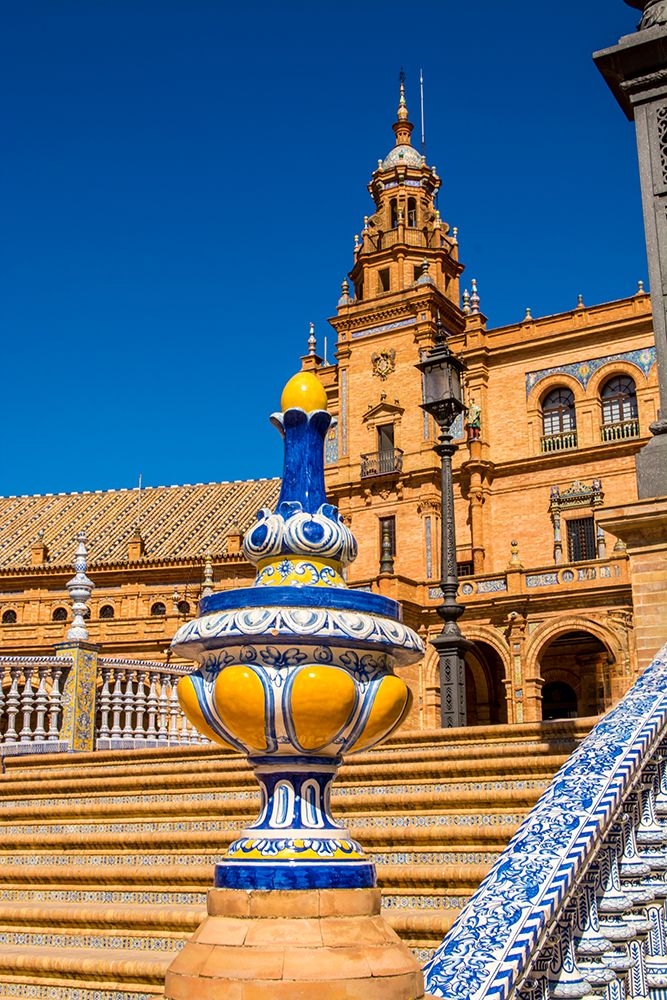 Decorative ceramics and tile work, Plaza De Espana, Seville, Andalusia, Spain. art print by Michael DeFreitas for $57.95 CAD