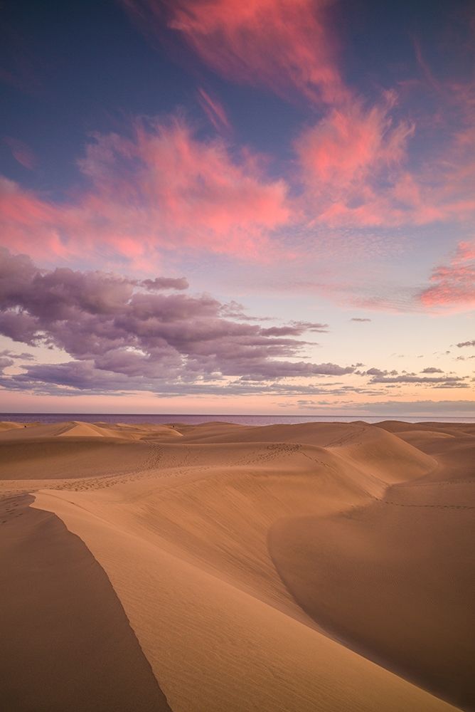 Spain-Canary Islands-Gran Canaria Island-Maspalomas-Maspalomas Dunes National Park-dusk art print by Walter Bibikow for $57.95 CAD