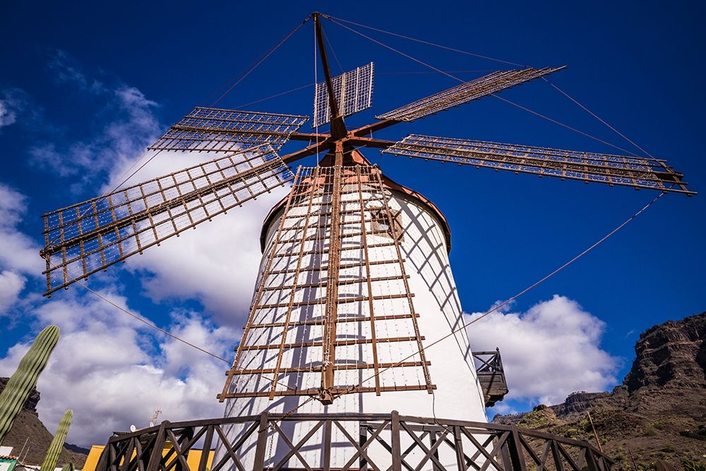 Spain-Canary Islands-Gran Canaria Island-Puerto de Mogan-antique windmill art print by Walter Bibikow for $57.95 CAD