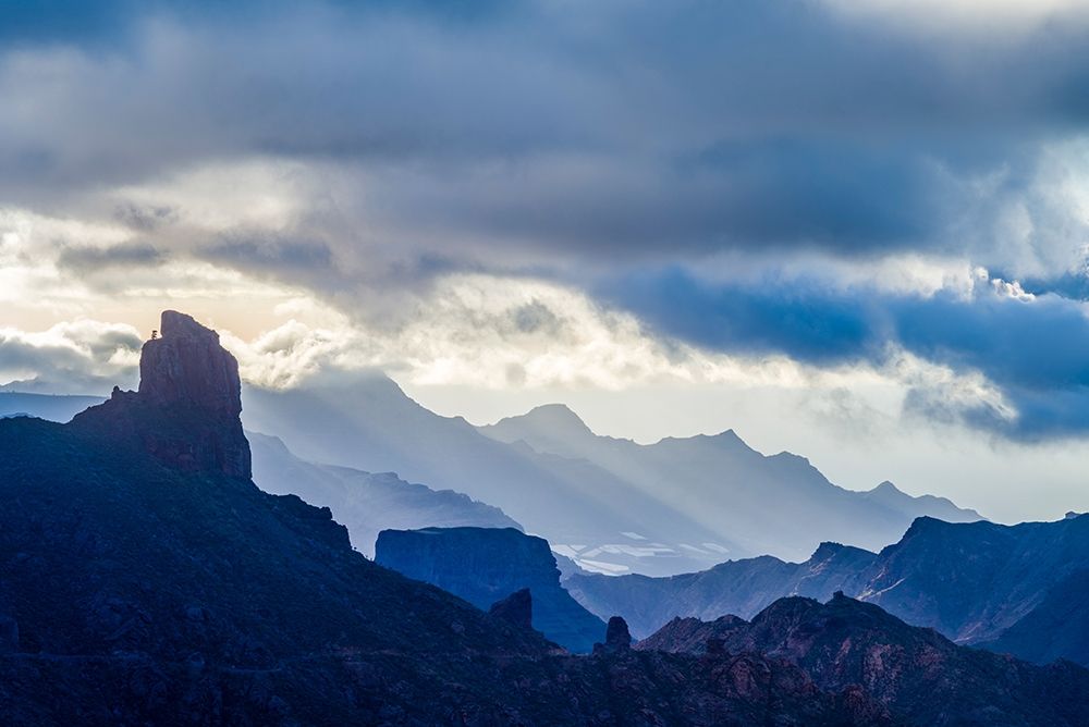 Spain-Canary Islands-Gran Canaria Island-Tejeda-mountain landscape with Roque Bentayga art print by Walter Bibikow for $57.95 CAD