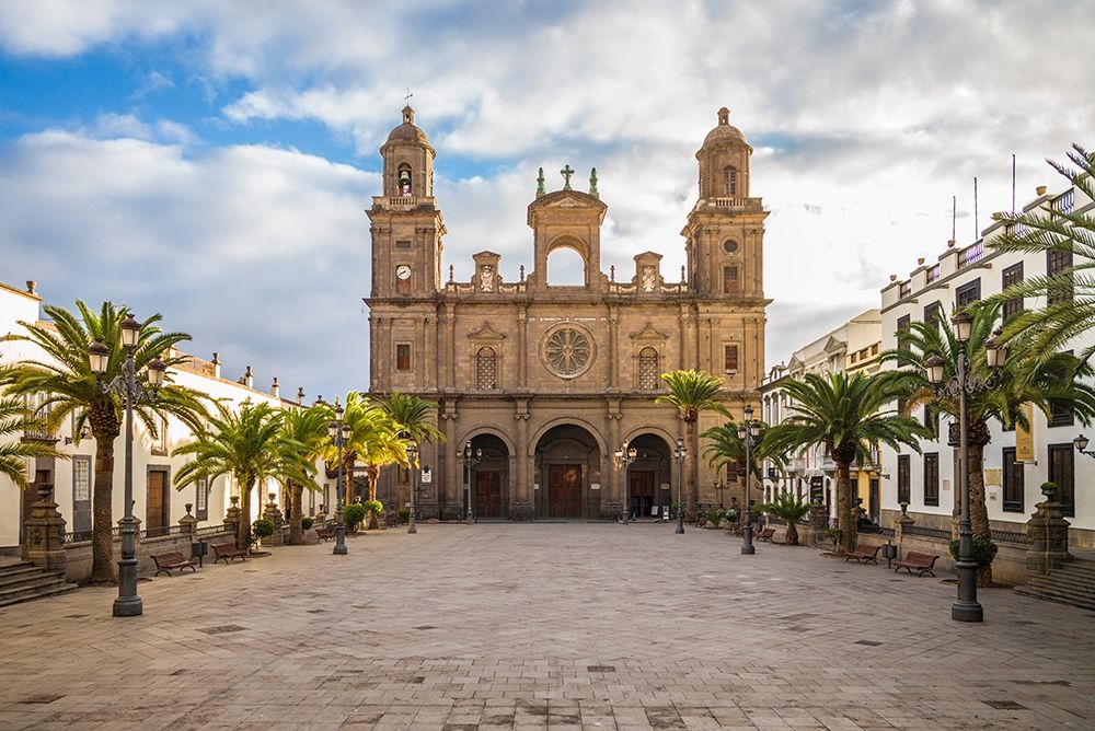 Spain-Canary Islands-Gran Canaria Island-Las Palmas de Gran Canaria-Catedral de Santa Ana-exterior art print by Walter Bibikow for $57.95 CAD