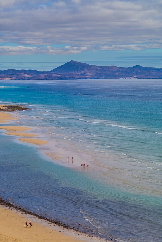 Canary Islands-Fuerteventura Island-Costa Calma-high angle view of Playa de Sotavento beach art print by Walter Bibikow for $57.95 CAD