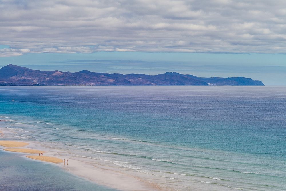 Canary Islands-Fuerteventura Island-Costa Calma-high angle view of Playa de Sotavento beach art print by Walter Bibikow for $57.95 CAD