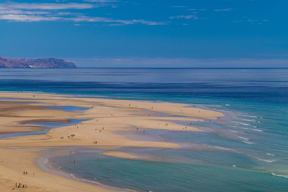 Canary Islands-Fuerteventura Island-Costa Calma-high angle view of Playa de Sotavento beach art print by Walter Bibikow for $57.95 CAD