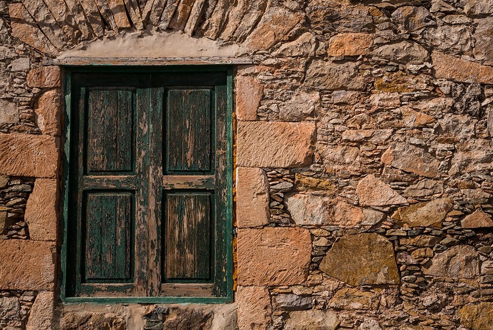 Canary Islands-Fuerteventura Island-Pajara-stone wall and window detail art print by Walter Bibikow for $57.95 CAD
