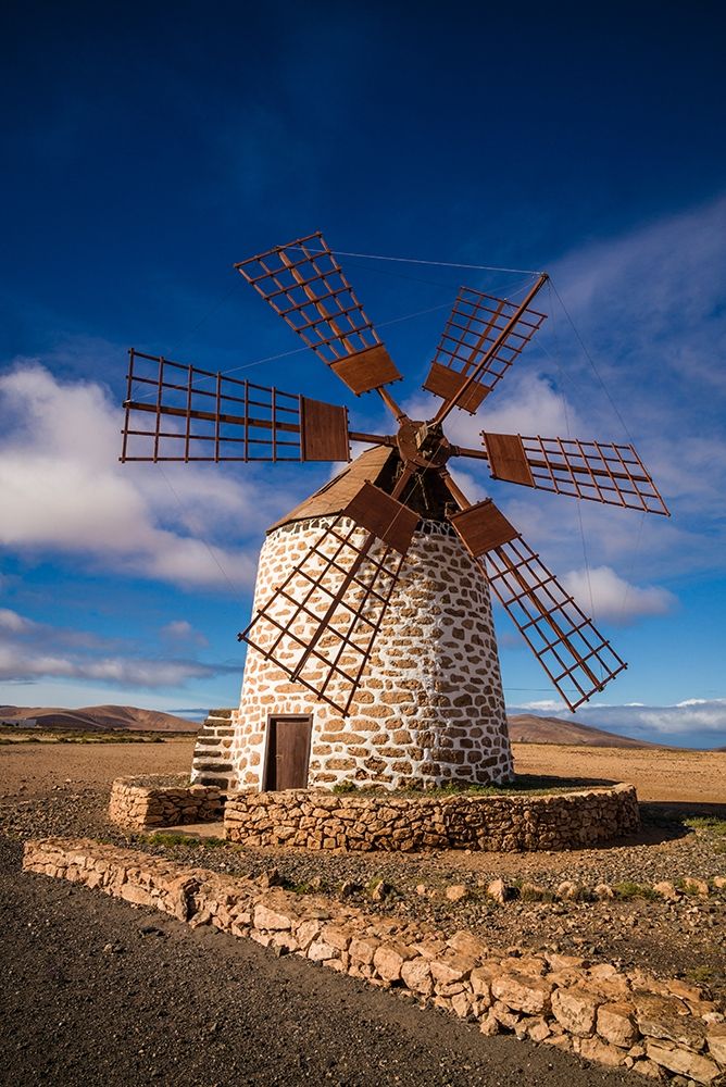 Canary Islands-Fuerteventura Island-Tindaya-traditional island windmill art print by Walter Bibikow for $57.95 CAD