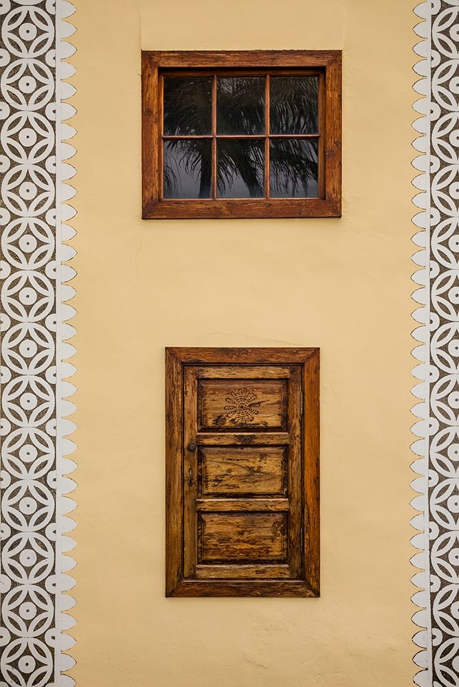 Canary Islands-La Palma Island-Puntallana-Parroquia San Juan Bautista church-wall detail art print by Walter Bibikow for $57.95 CAD