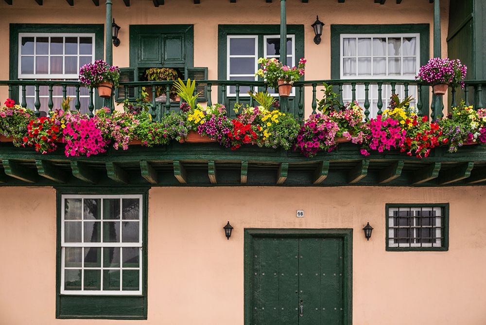 Canary Islands-La Palma Island-Santa Cruz de la Palma-traditional Canarian house balconies art print by Walter Bibikow for $57.95 CAD
