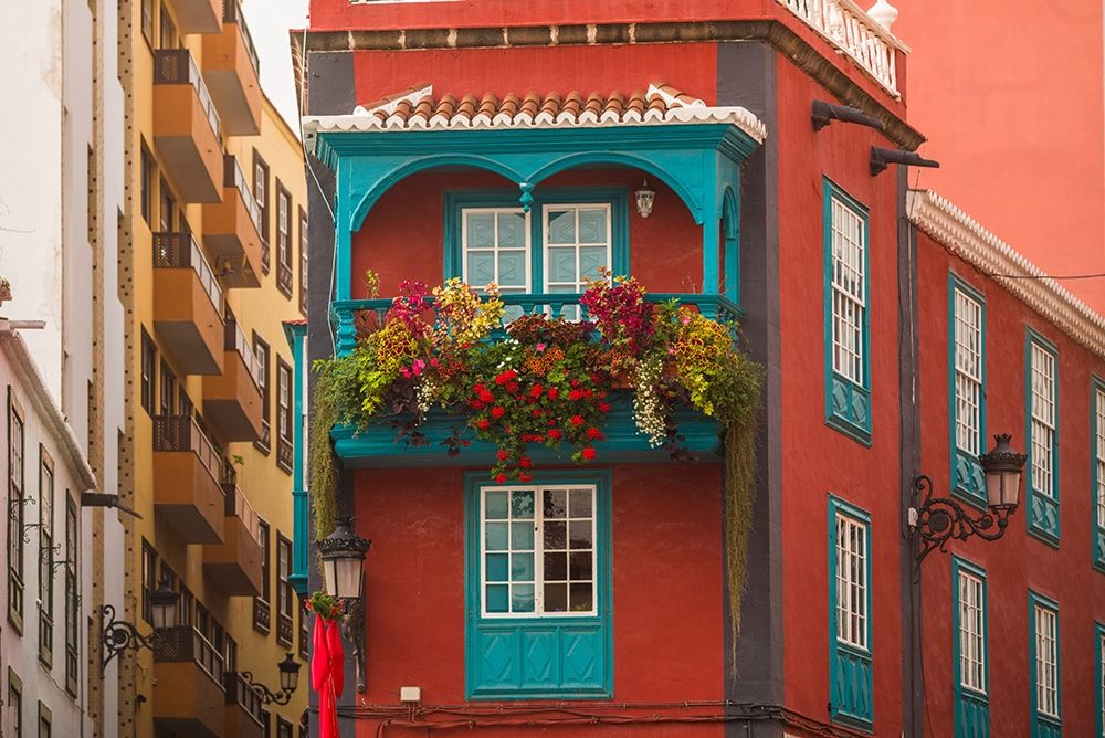 Canary Islands-La Palma Island-Santa Cruz de la Palma-traditional Canarian house balconies art print by Walter Bibikow for $57.95 CAD