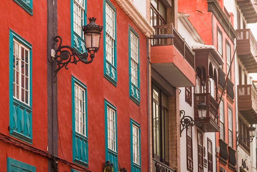 Canary Islands-La Palma Island-Santa Cruz de la Palma-traditional Canarian house balconies art print by Walter Bibikow for $57.95 CAD