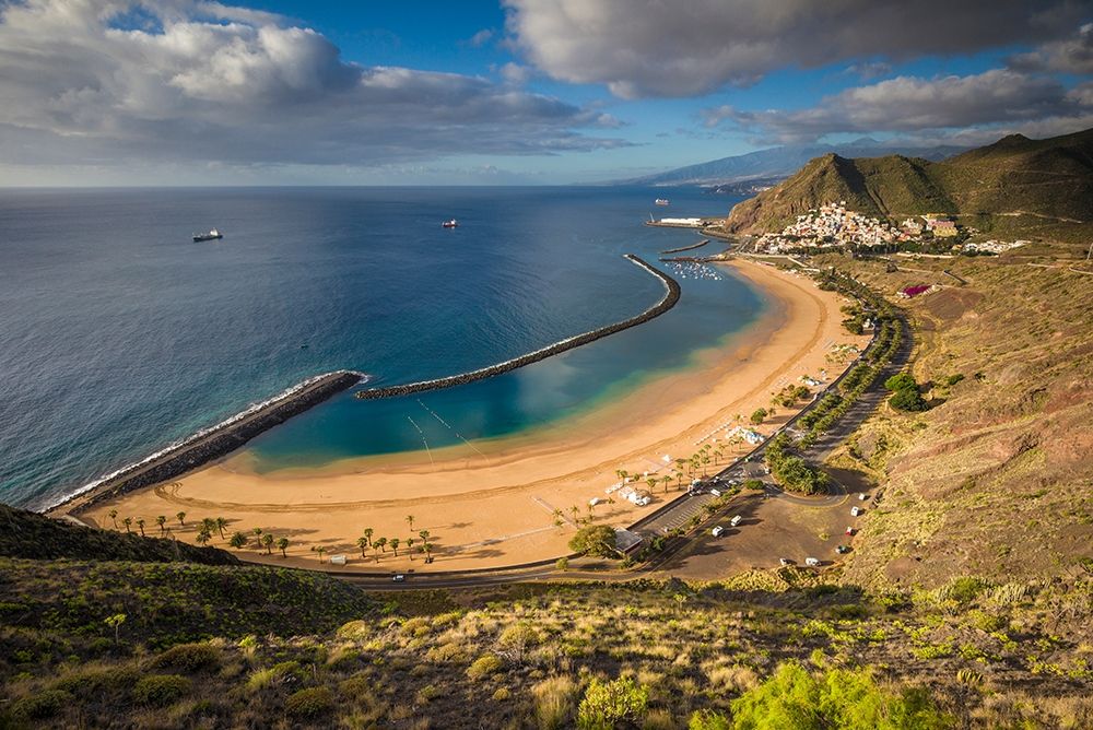 Canary Islands-Tenerife Island-San Andres-elevated view of beach town art print by Walter Bibikow for $57.95 CAD