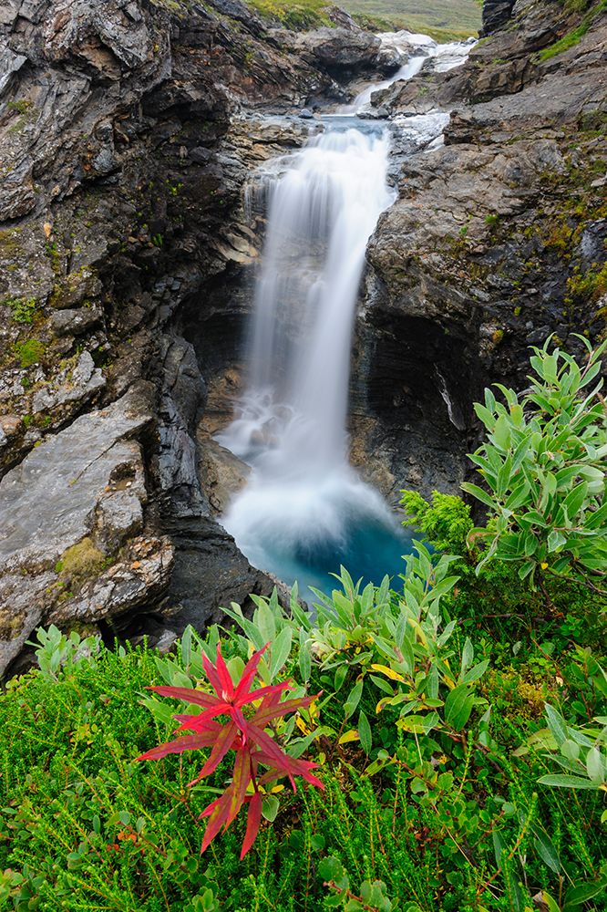 Sweden-Norrland-Bjorkliden. Waterfall along Rakkasjohka. art print by Fredrik Norrsell for $57.95 CAD