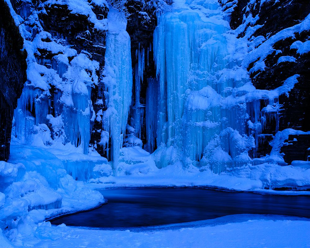 Sweden-Norrbotten-Abisko. Icefall in Abisko Canyon. art print by Fredrik Norrsell for $57.95 CAD