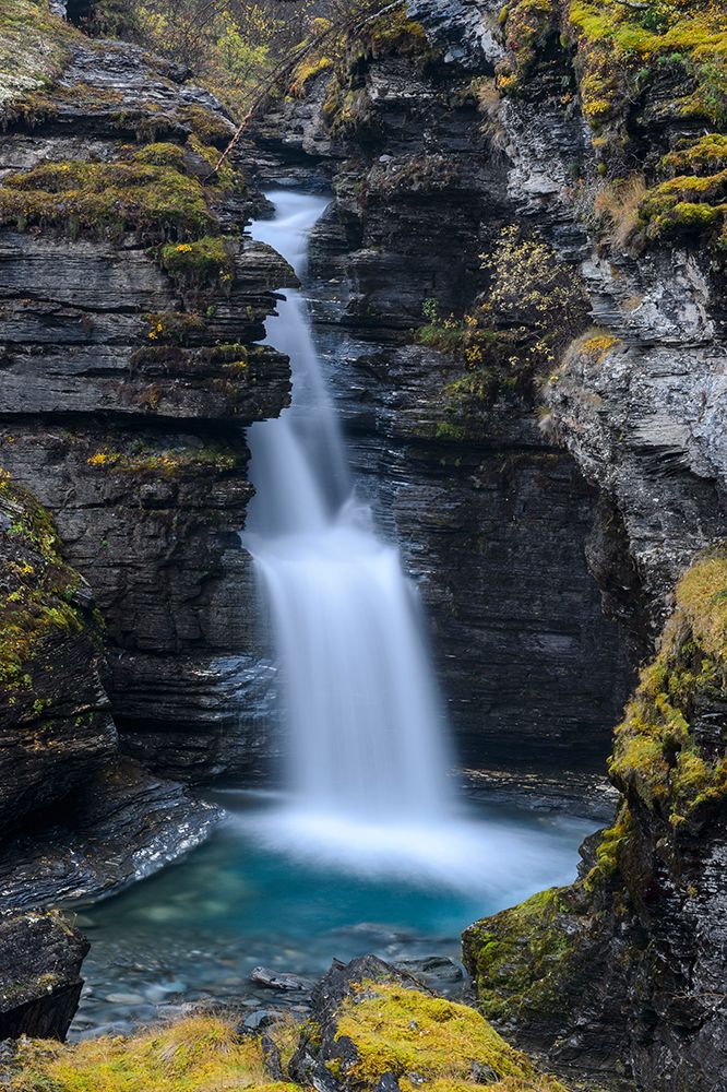 Sweden-Norrbotten-Abisko. Waterfall near Abisko. art print by Fredrik Norrsell for $57.95 CAD