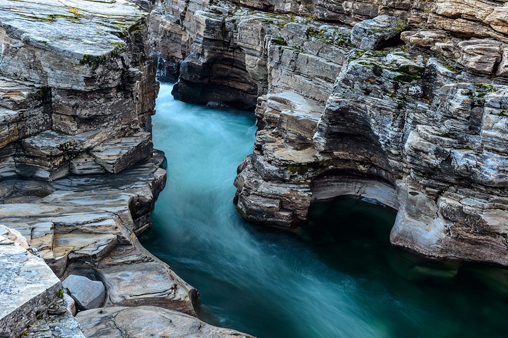 Sweden-Norrbotten-Abisko. Abisko river flows through a canyon of sedimentary rock. art print by Fredrik Norrsell for $57.95 CAD